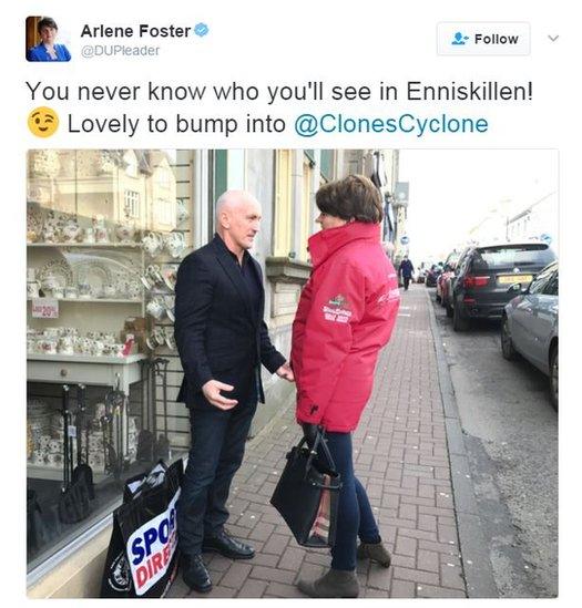 A tweet by Arlene Foster