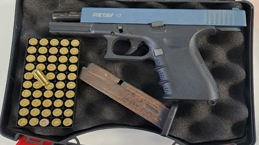 A gun seized by police