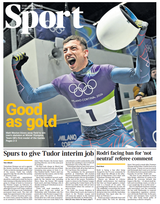 The back page of the Times