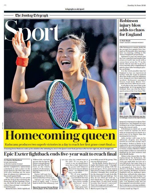 Sunday Telegraph back page