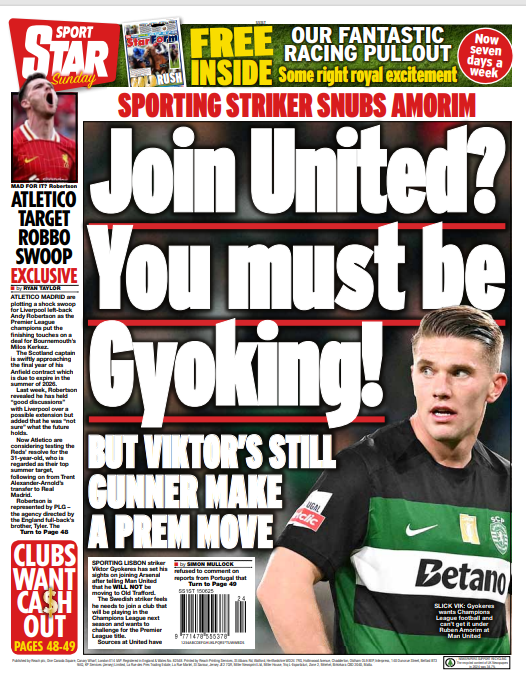 Star on Sunday back page