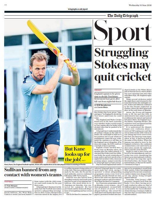 Telegraph back page