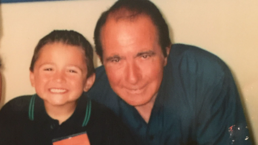 A young Josh Cavallo and his grandfather John 
