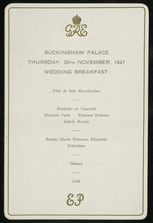 Prince Philip: A Celebration - Wedding breakfast menu