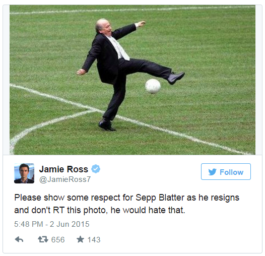 Tweet by Jamie Ross - 2 June 2015