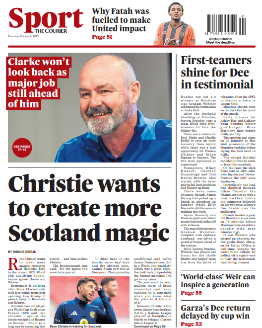 The back page of the Courier on 091025
