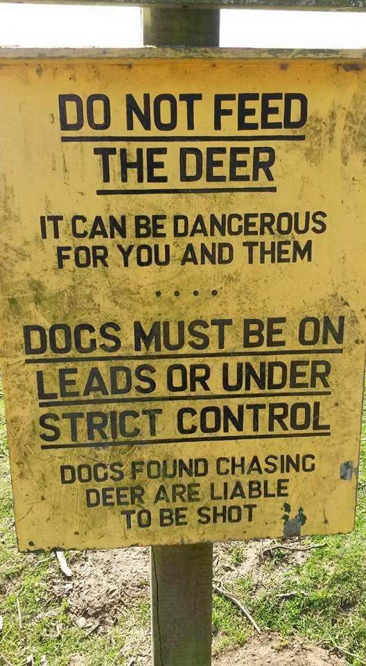 Sign warning dog walkers at Bradgate Park, Leicestershire