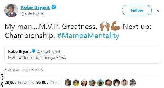 Kobe Bryant tweet