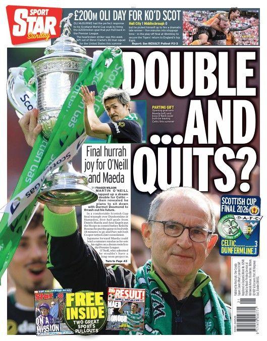The back page of the Scottish edition of The Star on 240526