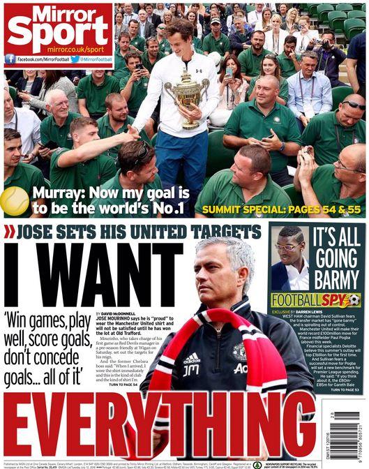 Daily Mirror back page