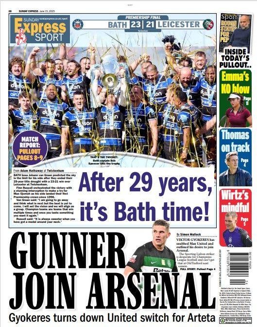 Sunday Express back page