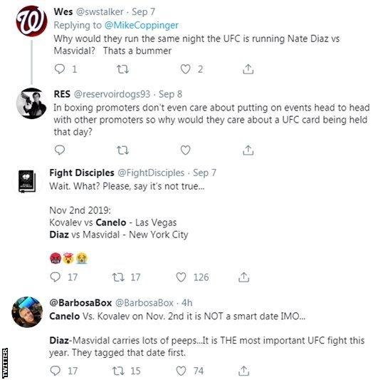 Twitter reaction to Canelo v Kovalev