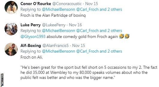 Twitter reaction to Carl Froch saying he'd beat Canelo and Golovkin