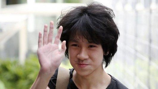 Amos Yee Pang Sang, 16, arriving at the State Court in Singapore, 17 April 2015