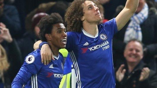 Chelsea's Willian and David Luiz