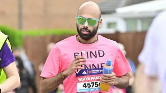 Yahya Pandor running in the Manchester Marathon