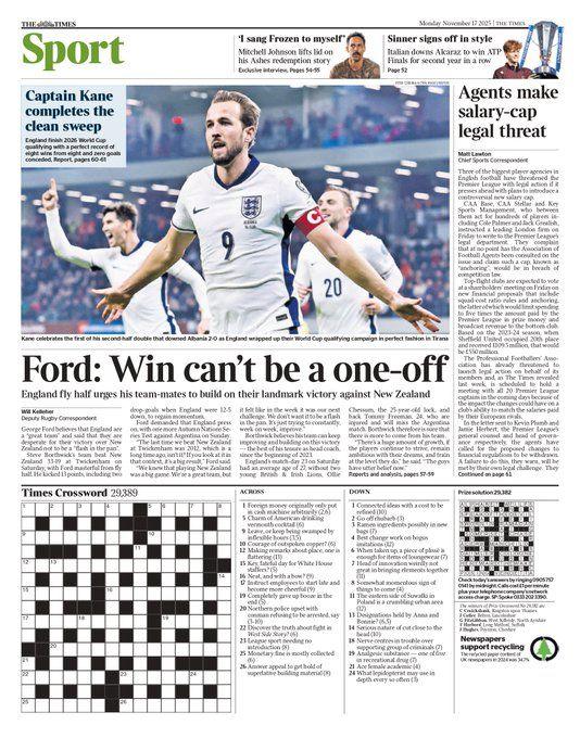 The Times back page