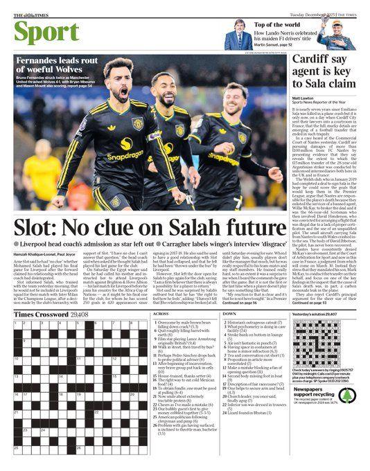 The Times back page