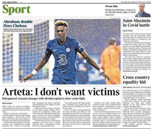 The back page of The Times