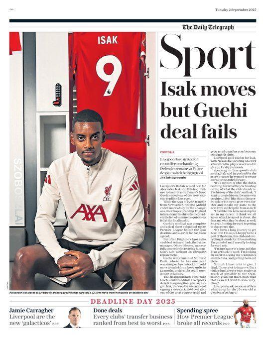 Daily Telegraph back page