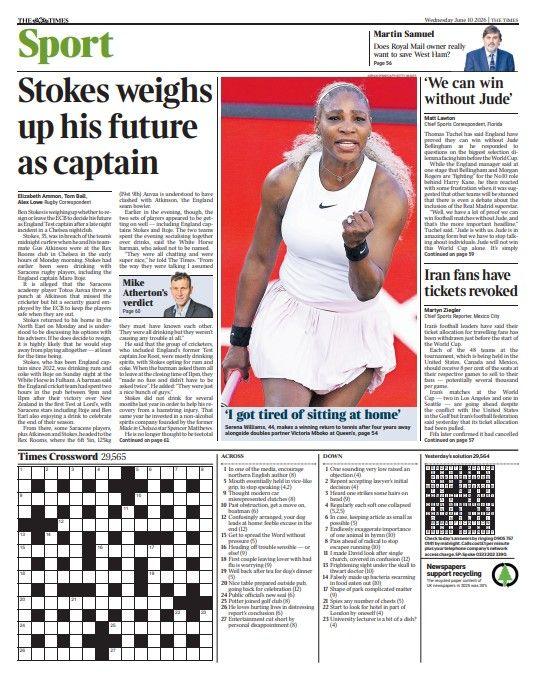 Times back page
