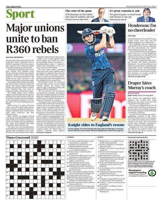 The Times back page