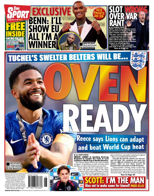 The Star back page