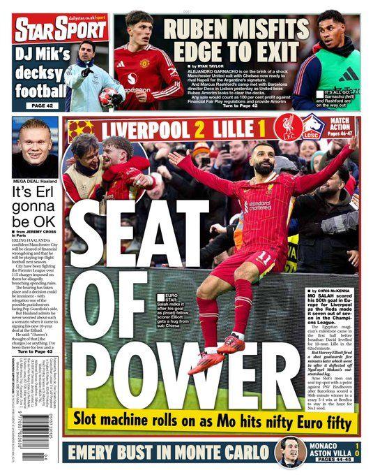 The back page of the Daily Star