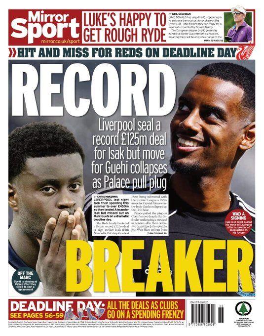 Daily Mirror back page