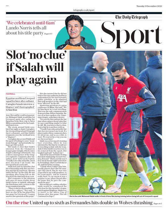 The Telegraph back page