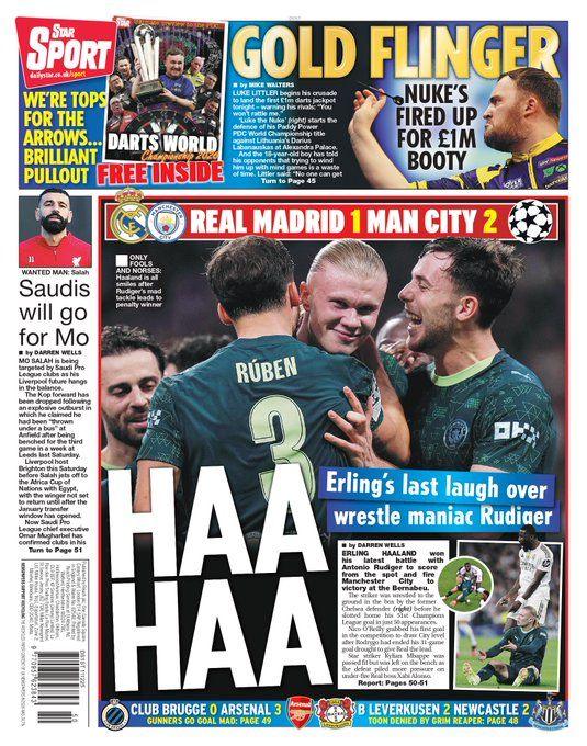 The Star back page