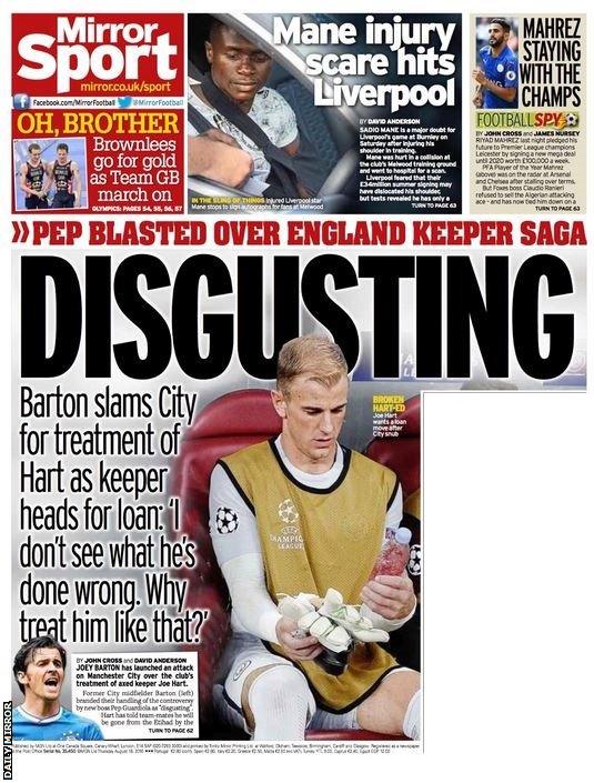 Thursday's Daily Mirror