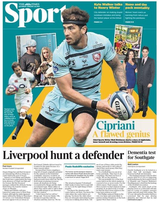 The back page of the Times