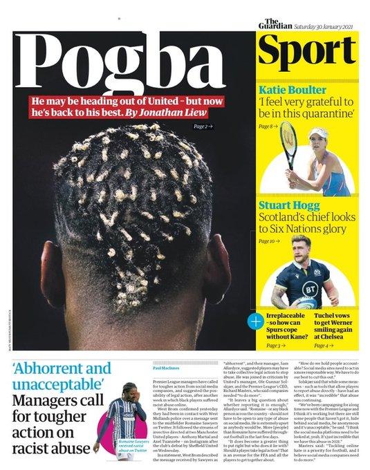 The back page of the Guardian