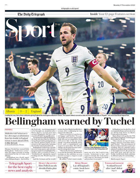 Telegraph back page