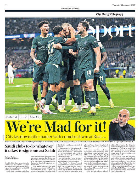 Telegraph back page
