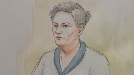 A court sketch of a defendant