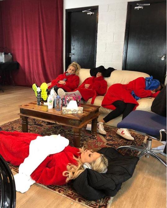 Strictly tour stars sleeping.