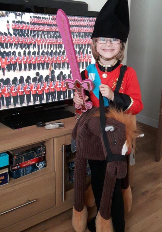 Lisa Ameghino and daughter Sophie watching the trooping the colour. Credit: Lisa Ameghino