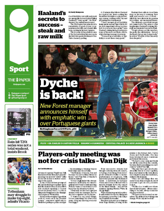  'Dyche is back'