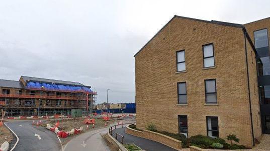 An apartment block being built on a new estate