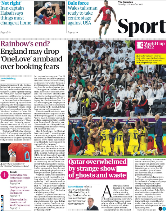 Guardian back page