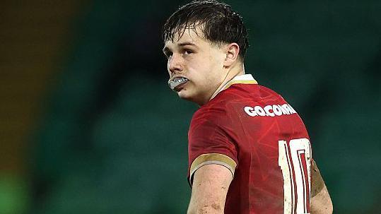 Carwyn Leggatt-Jones waits for the next play with Wales Under-20s