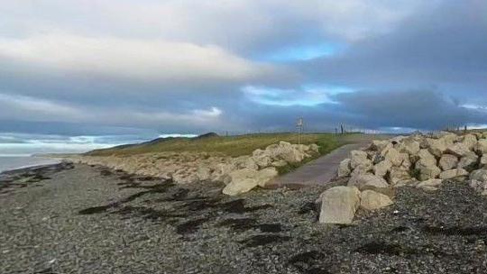 The existing rock armour along the coast at the former South Walney landfill site