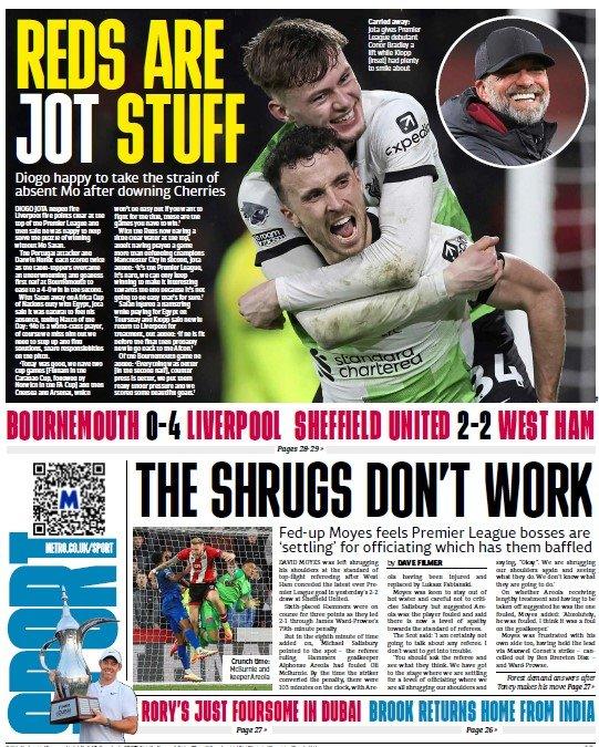 The back page of the Metro