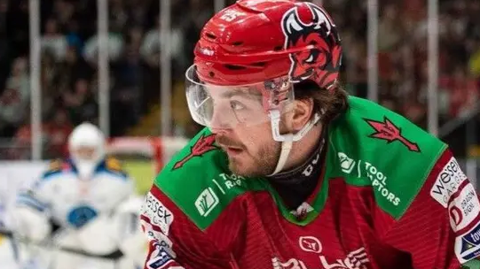 Riley Brandt in action for Cardiff Devils