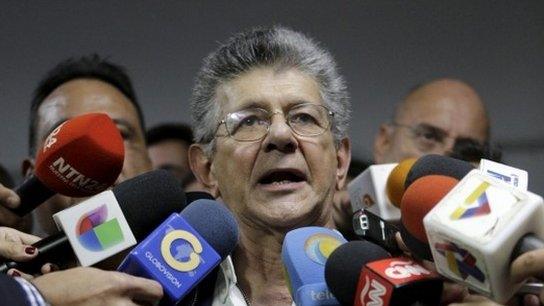 Henry Ramos Allup during a news conference in Caracas on 3 January, 2016.