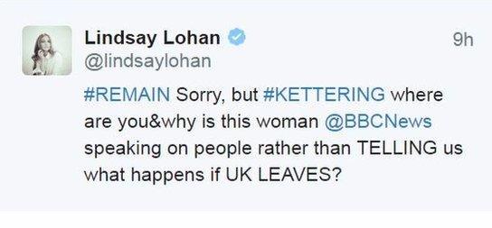 Lindsay Lohan tweet