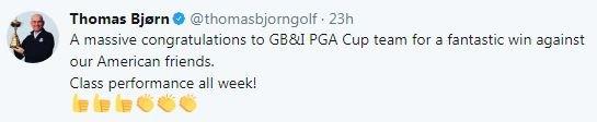 Thomas Bjorn Tweet