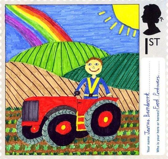 illustration-of-farmer-with-rainbow-in-sky